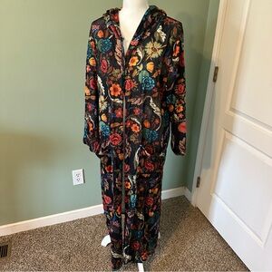 Long Boho  Floral Hooded Robe/ Coat  Womens 3xl
